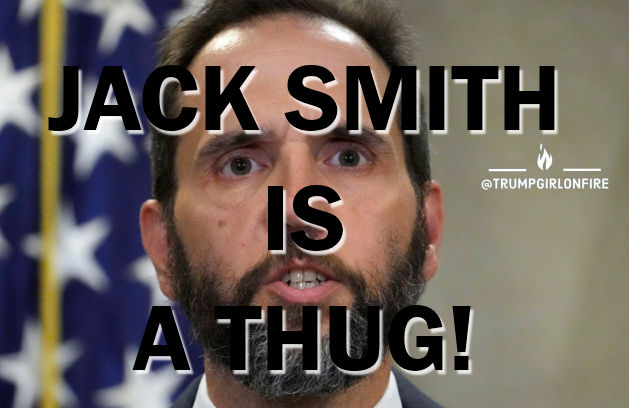 TrumpGirlOnFire's tweet photo. Maybe Trump can talk about Jack Smith, but we can!
JACK SMITH IS A THUG!
JACK SMITH IS A THUG!
All together now!

#TrumpGirlOnFire 🔥 #JackSmithIsAThug https://t.co/p3fdVBVZ3e