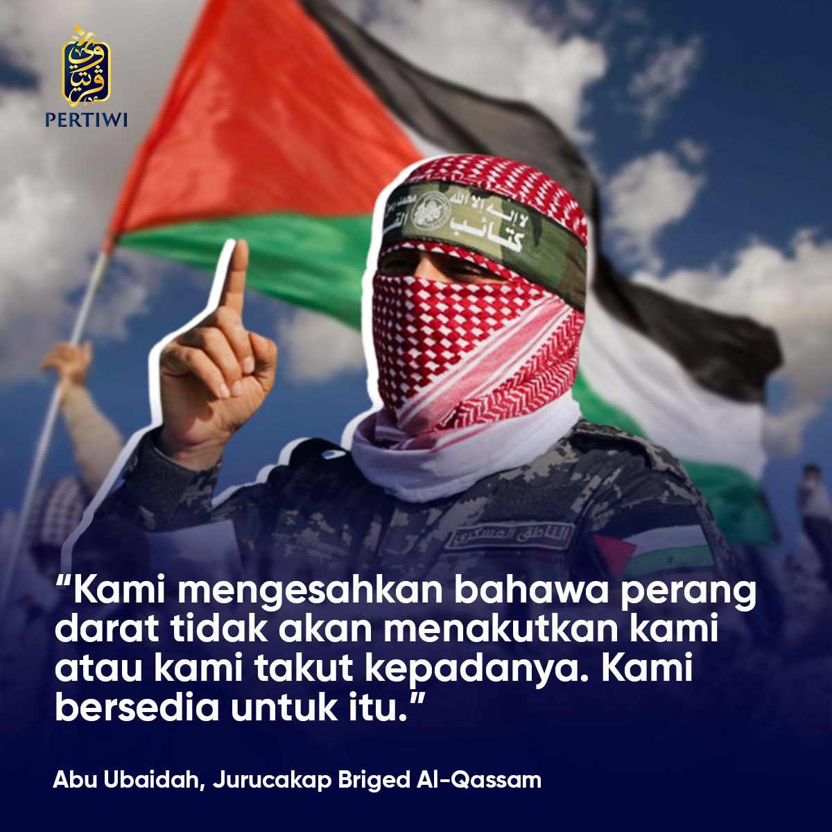 numanmazlan's tweet photo. Abu Ubaidah: Kami mengesahkan bahawa perang darat tidak akan menakutkan kami atau kami takut kepadanya. Kami bersedia untuk itu. https://t.co/tzSl5TpQA1