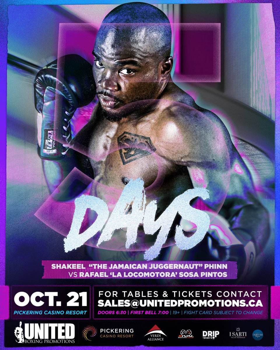 Fight week! 5 Days till showtime! 
#TheJamaicanJuggernaut