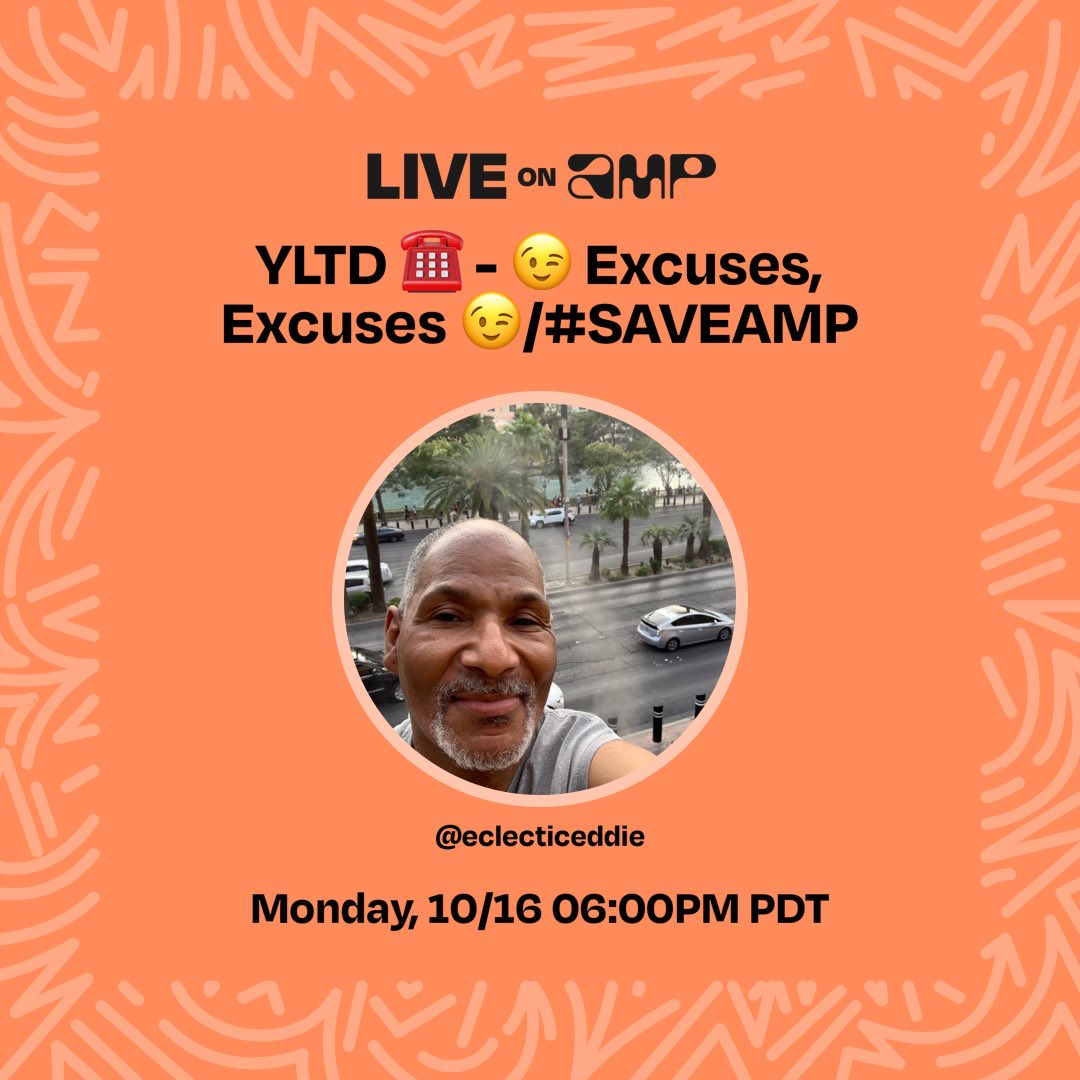 My Amp show, YLTD ☎️ -😉 Excuses, Excuses😉/#SAVEAMP, is live. Don't miss it! Tune in!
live.onamp.com/RVtlUjoqXDb Ever come across staffing agencies with excuses? This is your chance to find out the excuses and how to work them to your favor. #Saveamp #liveonamp <a href="/onamp/">AMP</a> #musicmix
