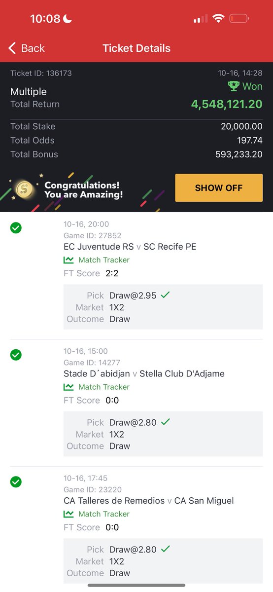 200 ODDS LANDED😂😂✅✅✅✅✅ DROP CONGRATULATIONS MESSAGE FOR ME⭐️❤️❤️ Thanks for this 5/5 @officialmoore7