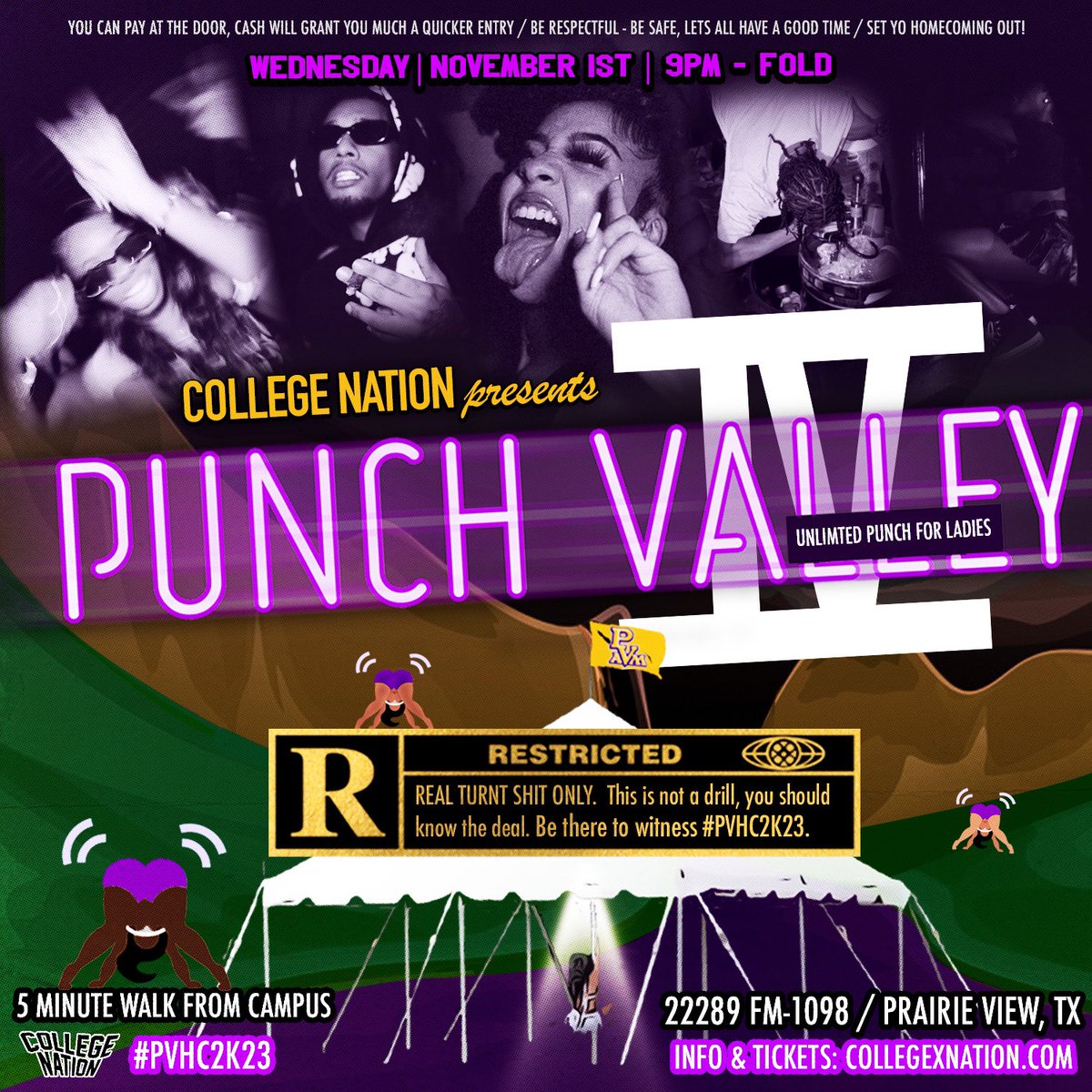 collegexnation's tweet photo. 🚨#PVHC2K23 is a few weeks away.. you DONT want to miss it!

 The Official Humpday after-party is #PunchValley4, limited physical tickets on sale now but you can also get them online. 

The price will only go 🆙 so make sure you secure your ticket this week 🪩

P-Valley themed 💃🏽 https://t.co/imYvFXfo5M
