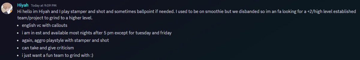 im sad that smoothie is gone, but heres to the future :) 

plz dm me with the username hiyah on discord if you are interested