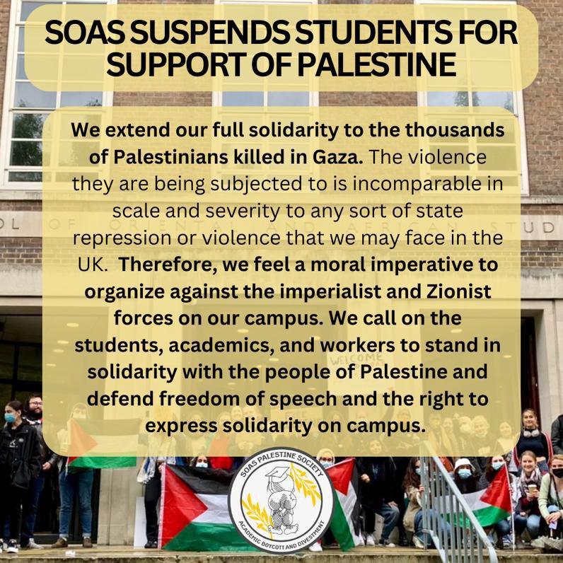 SOAS Palestine Society tweet media