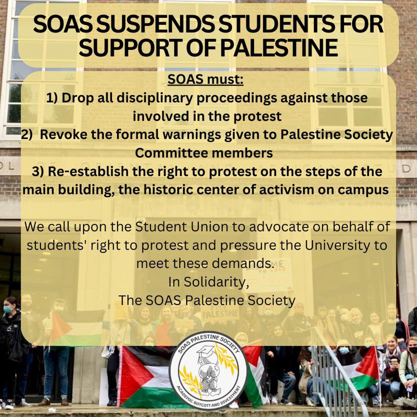 SOAS Palestine Society tweet media