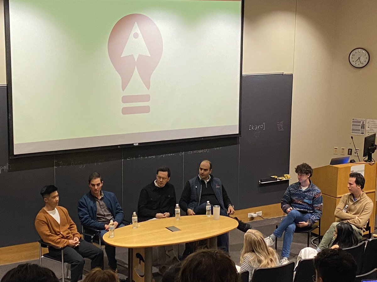 Amazing fireside chat today with <a href="/harvardventures/">Harvard Ventures</a> and HV alums <a href="/BPleater/">Ben Pleat</a>, <a href="/andy23tran/">Andy Tran</a>, Carlo @ Volt Investment Holdings, and Brian <a href="/BMWiVentures/">BMWiVentures</a>! Hearing stories from alums who’ve evolved from HV club members to CEOs + Investors is really inspiring. Can’t wait for more panels! 🚀