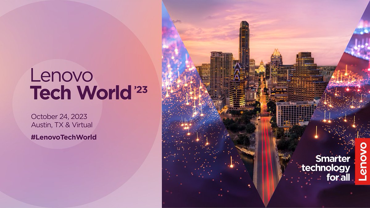 ♥ Like this post and we’ll send you a reminder when #LenovoTechWorld goes live on October 24 at 10am CDT. 🔮 Get a look into the future of AI with live demos. 🎤 Hear from the CEOs of @Lenovo, @NVIDIA, @Microsoft, @AMD, @F1, @Intel, & @Qualcomm.