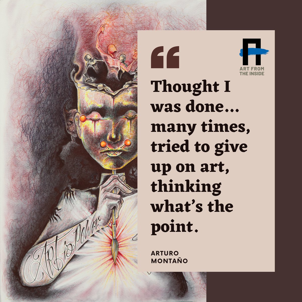 AFTIMinnesota's tweet photo. "Thought I was done… tried to give up on art, thinking what’s the point with a life sentence, it changes nothing, means nothing. But art always find its way back into my heart and fills my soul with joy and peace, even if my drawing may look dark, it's full of love and light…" https://t.co/rMPrxU00OR