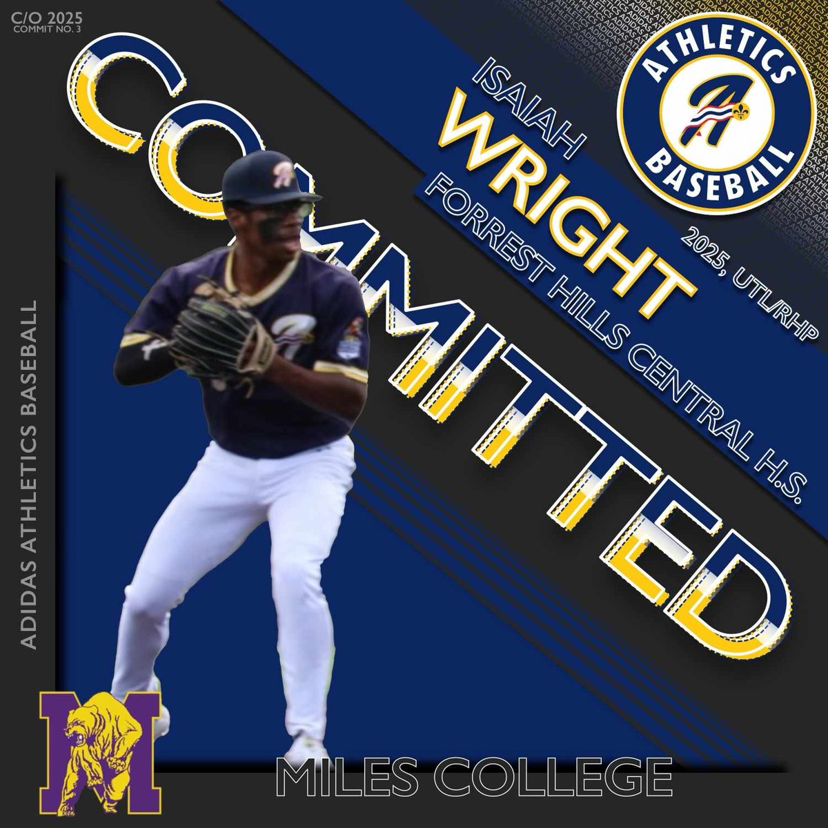 Congrats to 2025 <a href="/IsaiahWright0/">Isaiah</a> on his commitment to <a href="/GoldenBearsofMC/">Miles Golden Bears</a> !!!! @AdidasAsIL <a href="/AdidasAsBSB/">Adidas A’s</a>  @PBR_Uncommitted @PBRMIScout