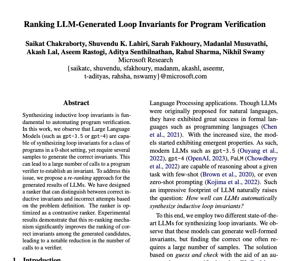 AK on X: “Ranking LLM-Generated Loop Invariants for Program