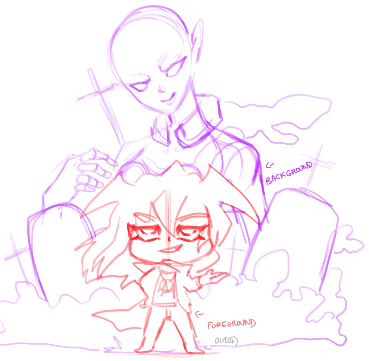 Ok sooo I'm planning to do this as an acrylic stand ... I have a lot of work 😤Hope you'll like it ! I will probably use some purple colors ~ 

[YGO DM / 遊戯王 / DOODLE ]