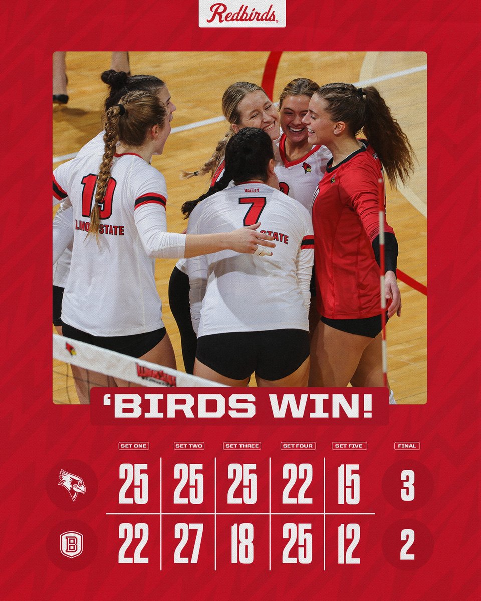 'BIRDS > BRAVES

Illinois State wins its seventh-straight match!