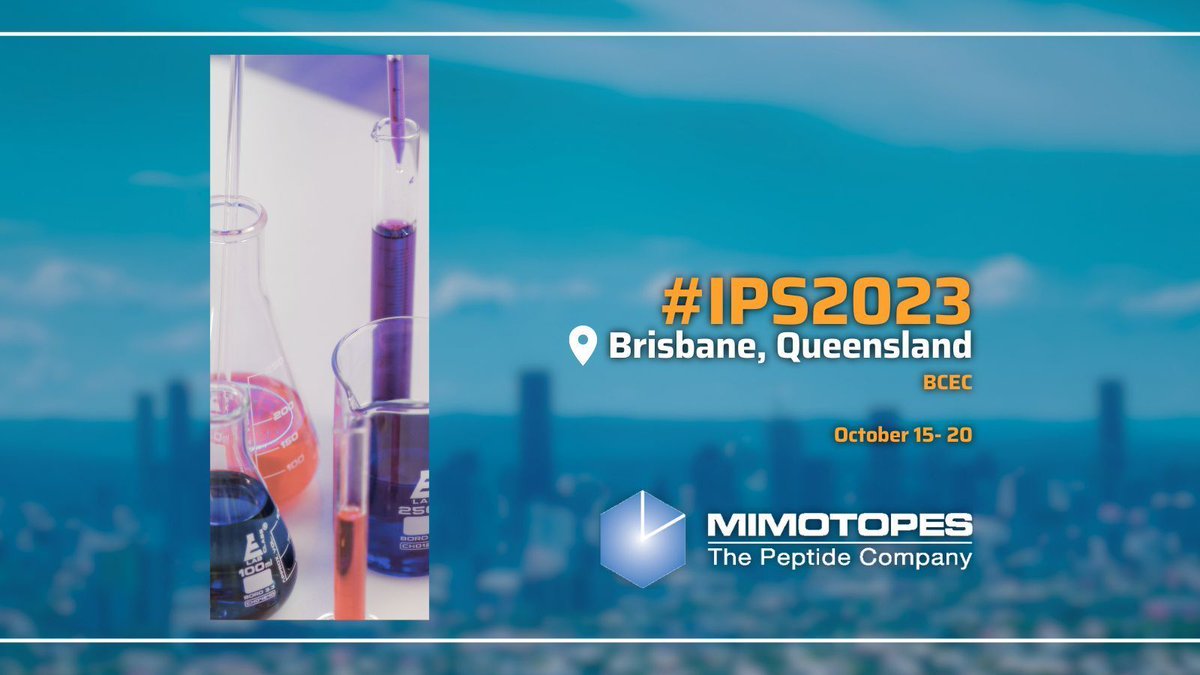 Have you visited <a href="/Mimotopes/">Mimotopes</a> at #IPS2023 yet?

Come by our booth and sign up to win some fun prizes!

#AusPeptide2023 #OzChem <a href="/AusPeptide/">AusPeptide</a>