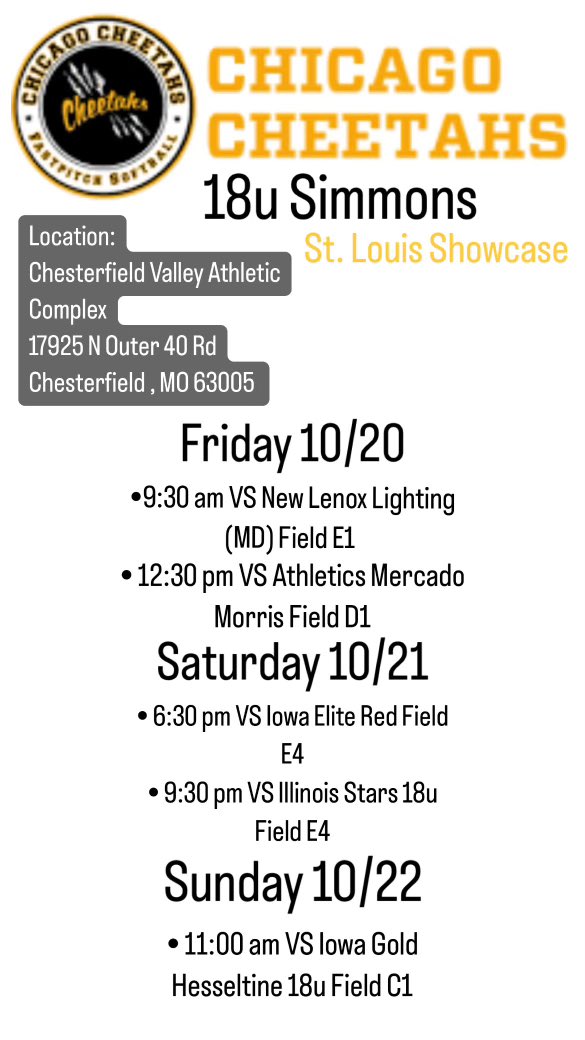 St.Louis schedule! @18uCheetahsBS <a href="/SbCheetahs/">Chicago Cheetahs Organization</a>