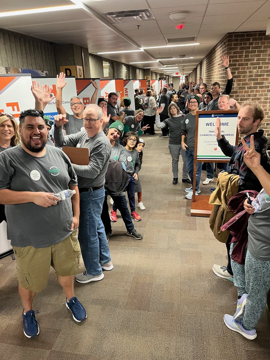 MSCFMN's tweet image. We were quiet and well behaved. . .for the most part

@MinnStateEdu
#stateofthesystem
#fairwagesnow
#respect
#settlethecontract
#mnleg