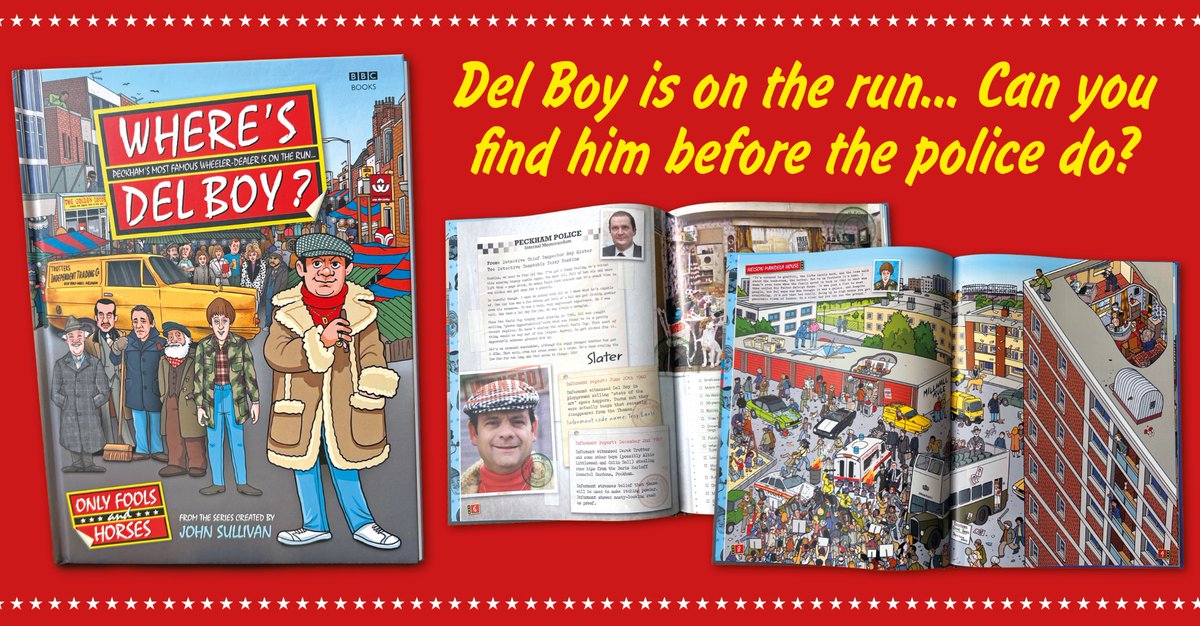 New from @BBCBooks @OnlyFoolsHQ #Where’s Del Boy - out this Thursday (18th Oct)! By #JimSullivan, @steveclarkuk, @mikejonesdesign, illustrated by the brilliant #morenochiacchiera