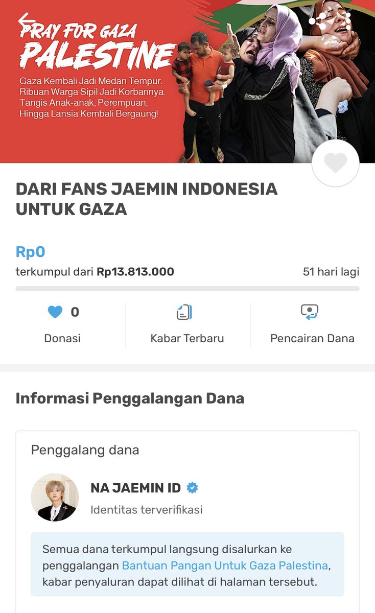 🚨 NJM ID DONATION PROJECT 🚨 NJM ID mengajak Nanadoongies Indonesia berdonasi untuk membantu saudara kita yg berada di Gaza, Palestina. 🔗 kitabisa.com/fromjmfanstoga… Donasi akan diberikan atas nama “FANS JAEMIN INDONESIA' Ayo donasi bareng NJM ID! #PrayForGaza 💪