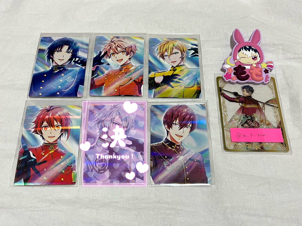 h_k_run's tweet photo. 【交換】アイナナ G4Y 特典 ホログラムカード

求：百>巳波（友人分）

譲：一織、三月、ナギ、陸、トウマ

G4Y福岡（10/19、20）での手渡し交換>郵送交換

纏めての方優先。
検索からでもお気軽にお声掛け下さい🙇‍♀️ https://t.co/KAyTCf8kQm