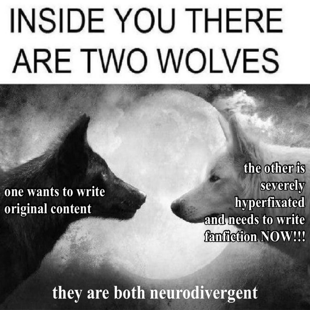 Mespery_'s tweet photo. There are two wolves inside you...
#writingmemes
#writing
#writeinstagram
#writer
#writerthings
#writerfacebook
#writerslife
#writermeme
#writingmeme
#fanfic
#fanficwriter
#fanfiction
#fanfictionwriter https://t.co/m2m5VHKug2