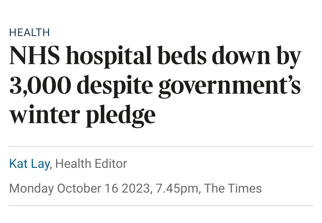 I promised 5,000 more hospital beds before winter.
I delivered 3,000 fewer.
Judge me by results.