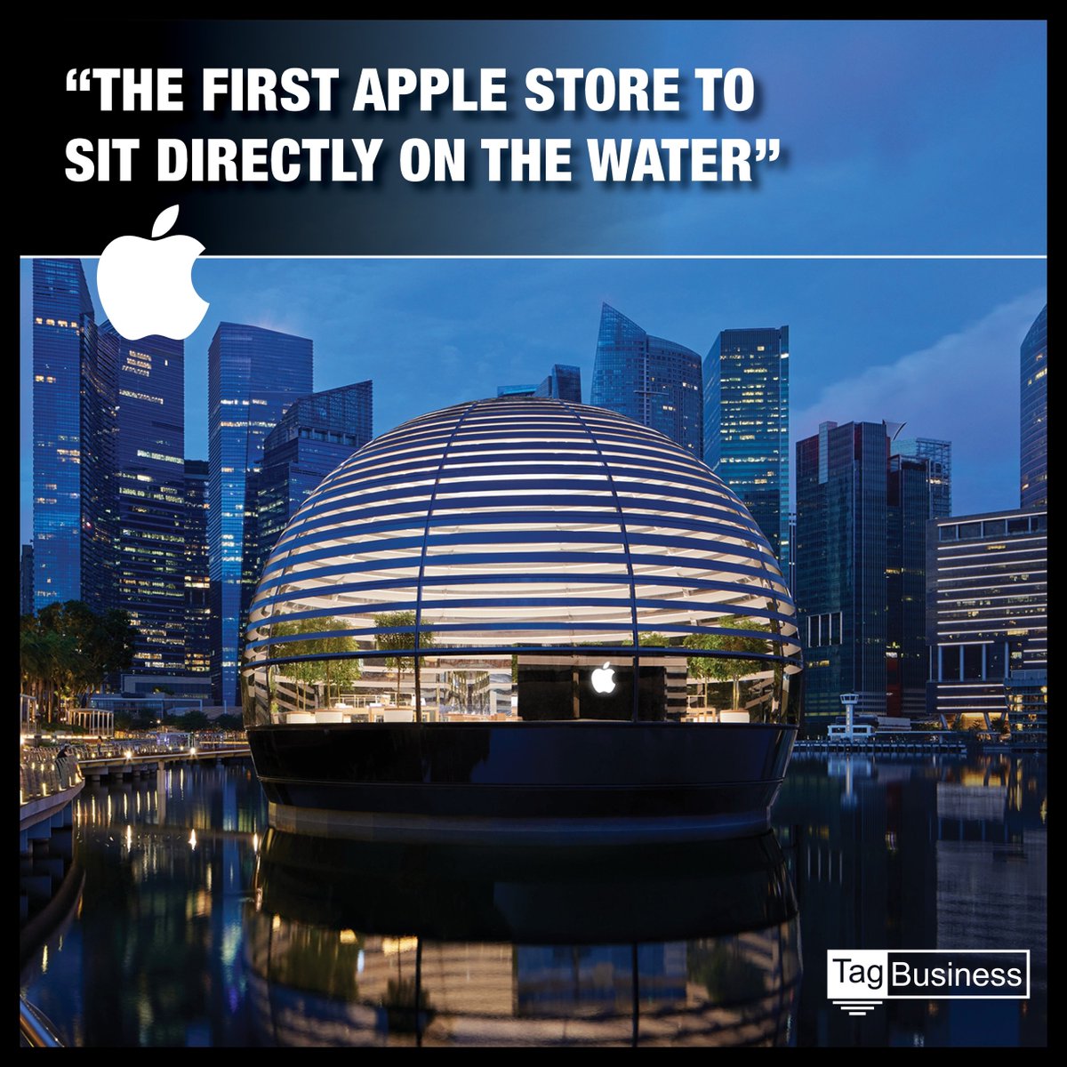 tag_business's tweet photo. Experiencial retail enhanced by architecture.

Apple Marina Bay Sands, the groundbreaking store surrounded by water brings the Apple retail experience to new heights. (Via @Apple) https://t.co/ttCLKU8Cgo