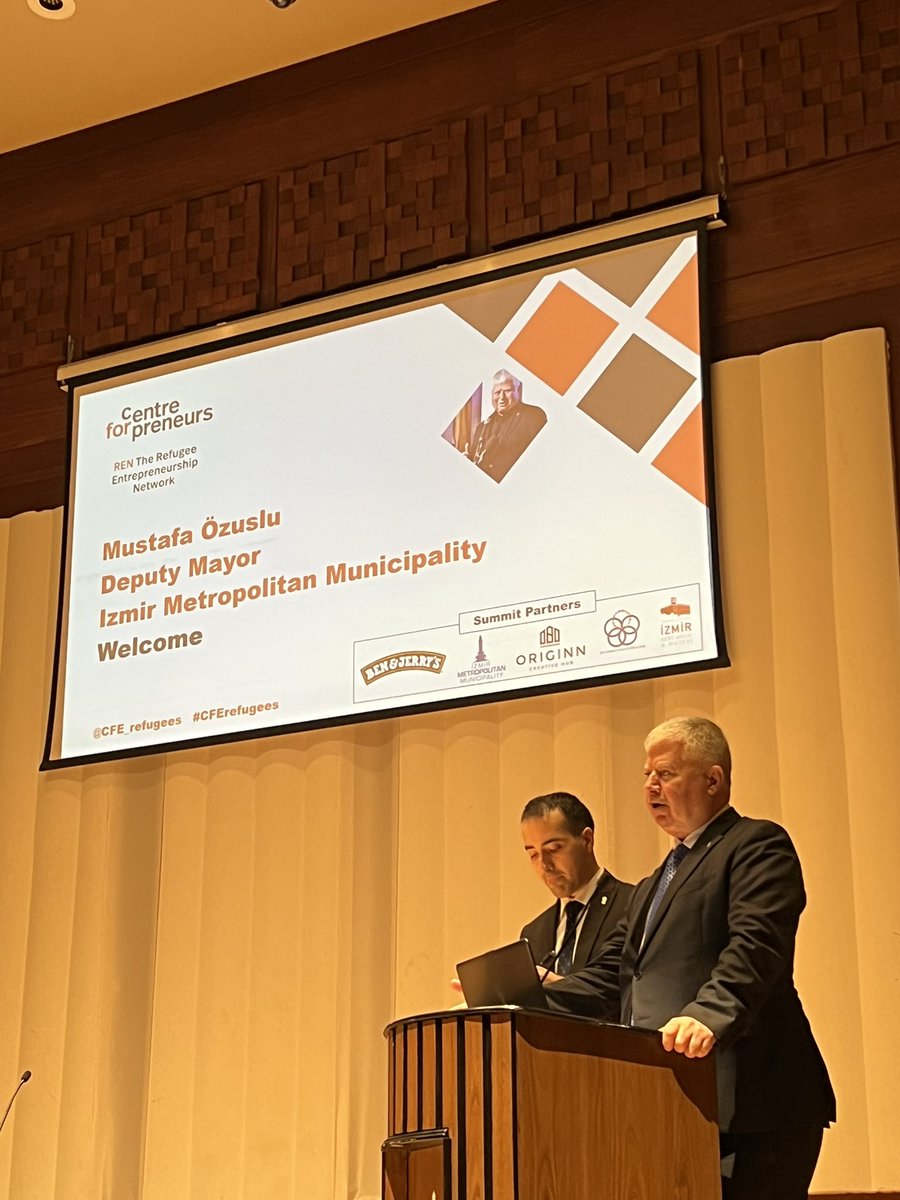 Mustafa Ozuslu, Deputy Mayor of the wonderful city of #Izmir in #Turkey helps us to kick off the 6th #Refugee #Entrepreneurship Summit!

#CFErefugees <a href="/visit_izmir/">Visit İzmir</a> <a href="/izmirbld/">İzmir Büyükşehir Belediyesi</a> <a href="/OriginnCowork/">Originn</a> <a href="/CfEntrepreneurs/">CFEntrepreneurs</a>