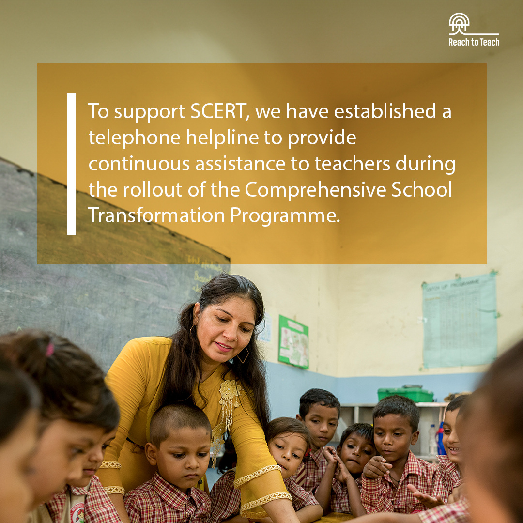 To support the SCERT Arunachal Pradesh, a dedicated Teacher Helpline has been established by Reach to Teach Foundation at the beginning of the academic session of 2023-24. 

@scert_arunachal

#ReachtoTeach #MakingLearningJoyful #TeacherAgency #TeacherHelpline