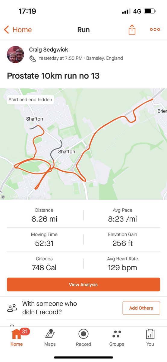 CSedgwick1982's tweet photo. Latest batch of 10km runs for @ProstateUK @prostateunited. Representing @htafc I’ve been running 10km everyday in October. I’d be very grateful if anyone would like to sponsor me. Link for just giving below. Thank you 😊 

https://t.co/9iboCsWGnN https://t.co/mvc5ik65S1