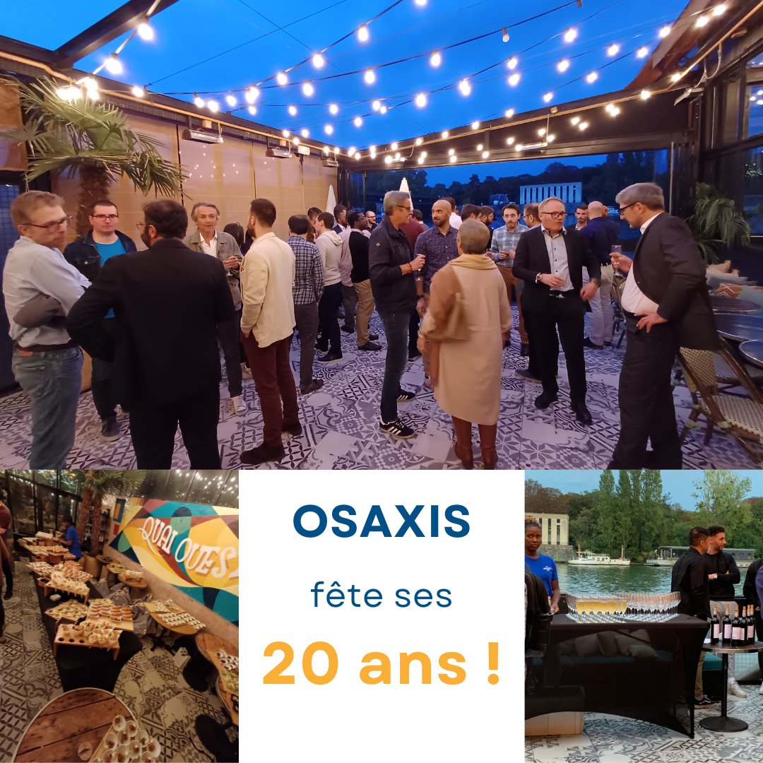 Osaxis fête ses 20 ans ! 🎂🎊
Merci à nos clients pour leur confiance et fidélité.
Merci à nos collaborateurs pour leur engagement au quotidien.
👉 notre soirée anniversaire shorturl.at/jCL45