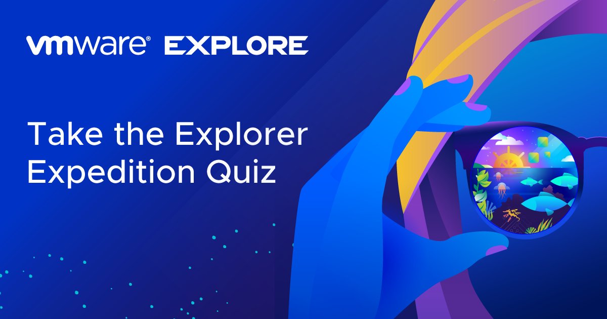 ⏰ ¡A menos de un mes de #VMwareExplore Barcelona, del 6 al 9 de noviembre de 2023! 🚀 Haz el quiz y descubre si eres un Aventurero, Navegante, Estudiante o Embajador y desbloquea la mejor ruta. 🌟 ¡Únete a la experiencia! #DesarrolloProfesional
vmware.leadfamly.com/explorer-exped…
