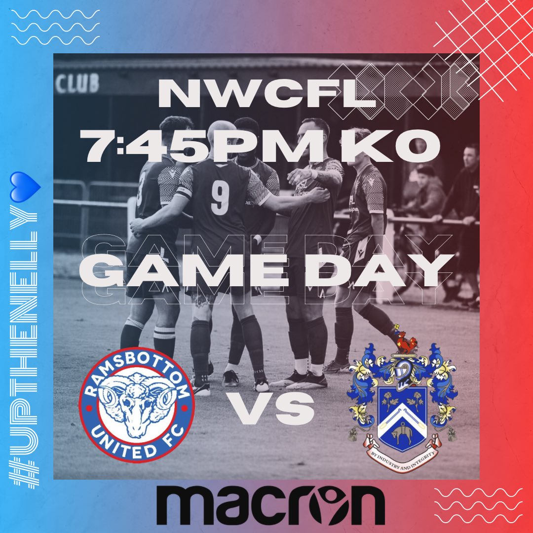 IT’S GAME DAY! 

Macron Cup action under the lights at <a href="/RamsbottomUtd/">Ramsbottom United</a> 

7:45pm KO

#UpTheNelly💙