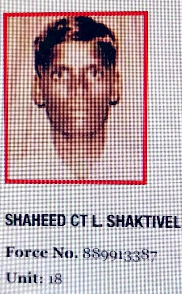 priority_n's tweet photo. Join me in paying Homage to 24 years Young Soldier,

CT L. SHAKTIVEL
#18BN @crpfindia 

on his Balidan Diwas today.
Ct. Shaktivel has immortalised himself in an anti terrorists operation at Kapurthala in #Punjab on Oct 17, 1991.

#KnowYourHeroes https://t.co/ztcqQouIwl