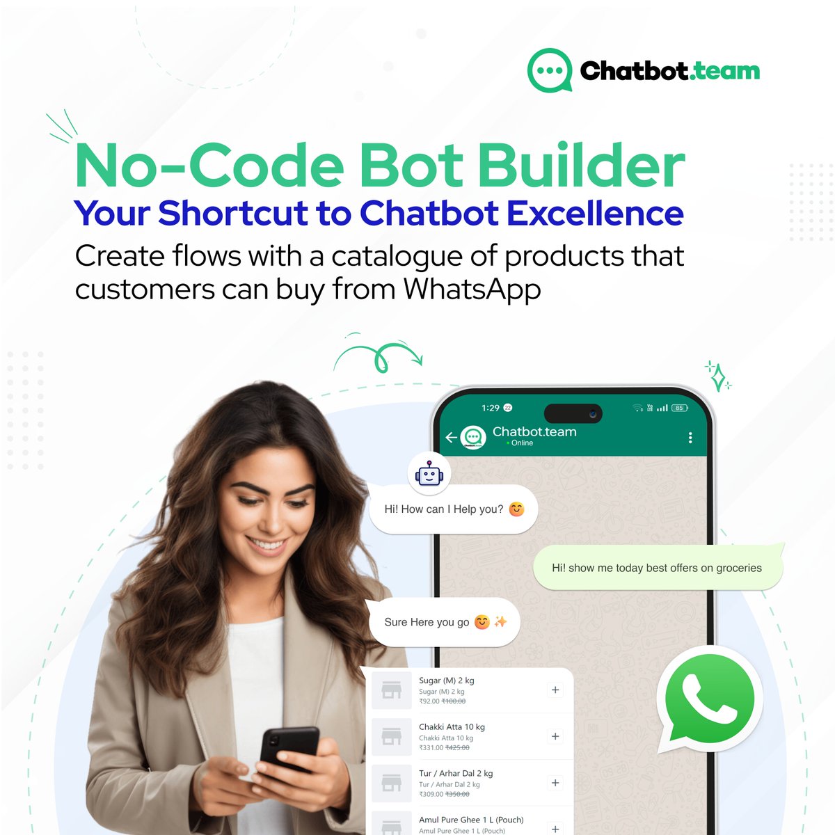 ChatbotTeam's tweet photo. Elevate your business with our no-code chatbot builder! 💼💬
👉 Say goodbye to coding hassles.
🚀 Boost engagement &amp; efficiency.
📆 Book your demo now!

#ChatbotSolutions #GameChanger #BookYourDemo https://t.co/ChfJ9Z1FpY