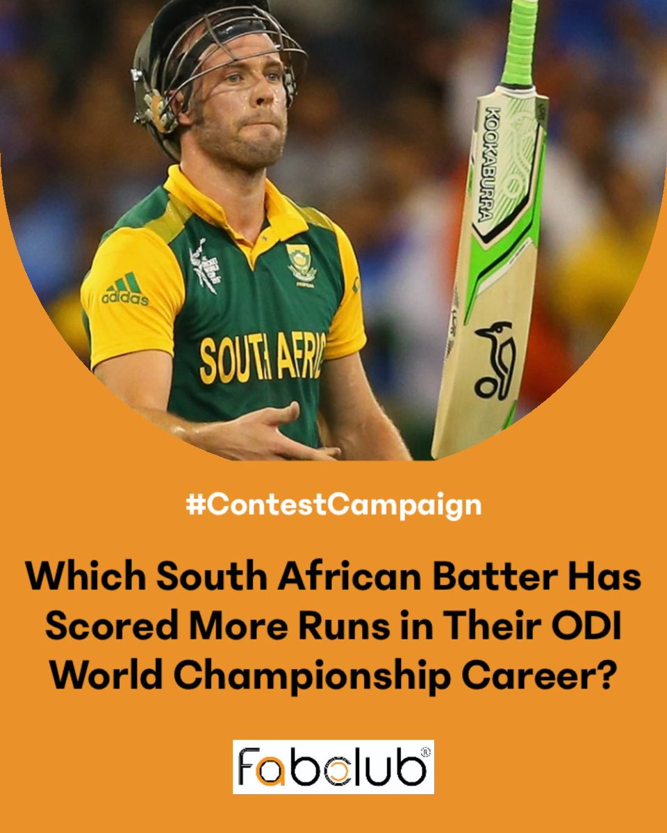 #ContestAlert Comment the right answer and winners get their hands on the #Fabclub Merchandise! 1) Follow @fabclub_ @Maan__ish 2) Retweet and Tag 3 friends Winners to be announced on 20th Nov! Participate now😍T&C* #WorldCup2023 #SouthAfrica #CricketContest #SAvsNED #Cricket