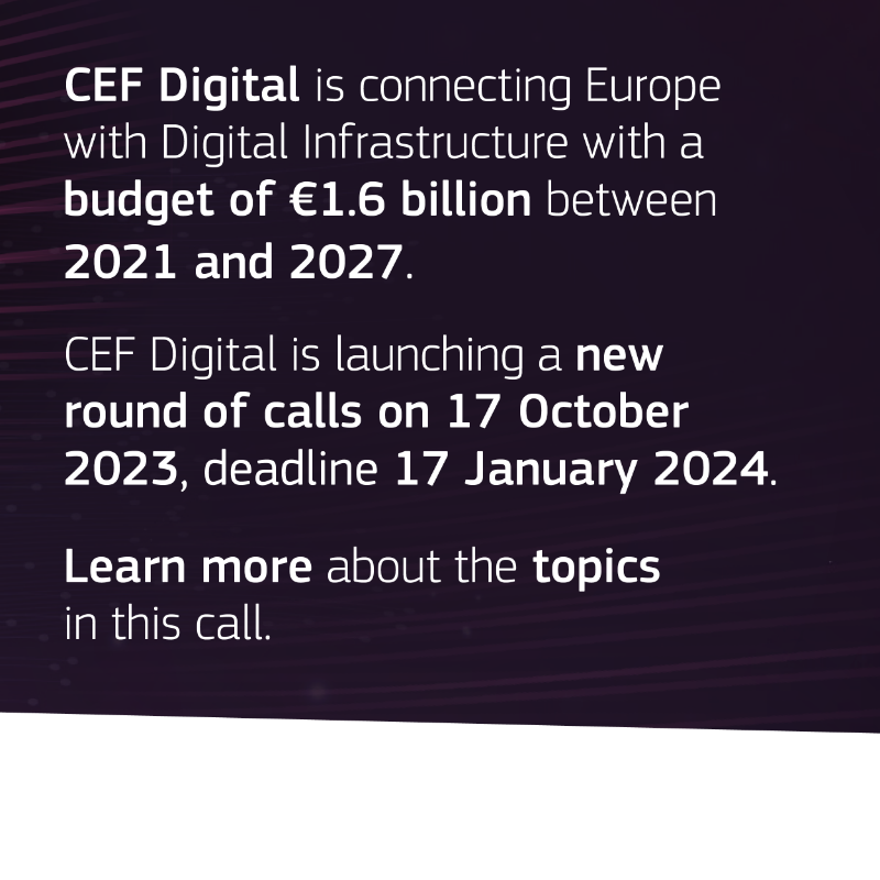 EU_HaDEA's tweet photo. 🚨Calls under #CEFDigital are open!

▶️5G coverage along the transport corridors
▶️5G and edge for Smart Communities
▶️Backbone connectivity for Digital Global Gateways

💶Over €240 m
⌛️ 17 Jan 2024

Learn more about the call during our virtual #InfoDay on 26 October 2023!