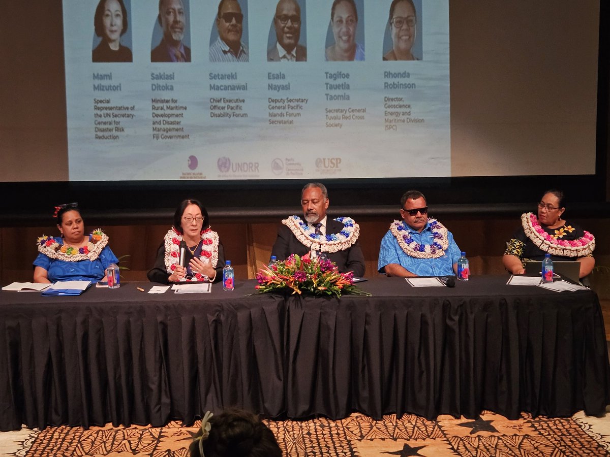 'There are preconditions to inclusion. The question is who is going to pay?' Setareki Macanawai - CEO @PDFSEC speaking at the high level panel on Pacific Resilience at @UniSouthPacific