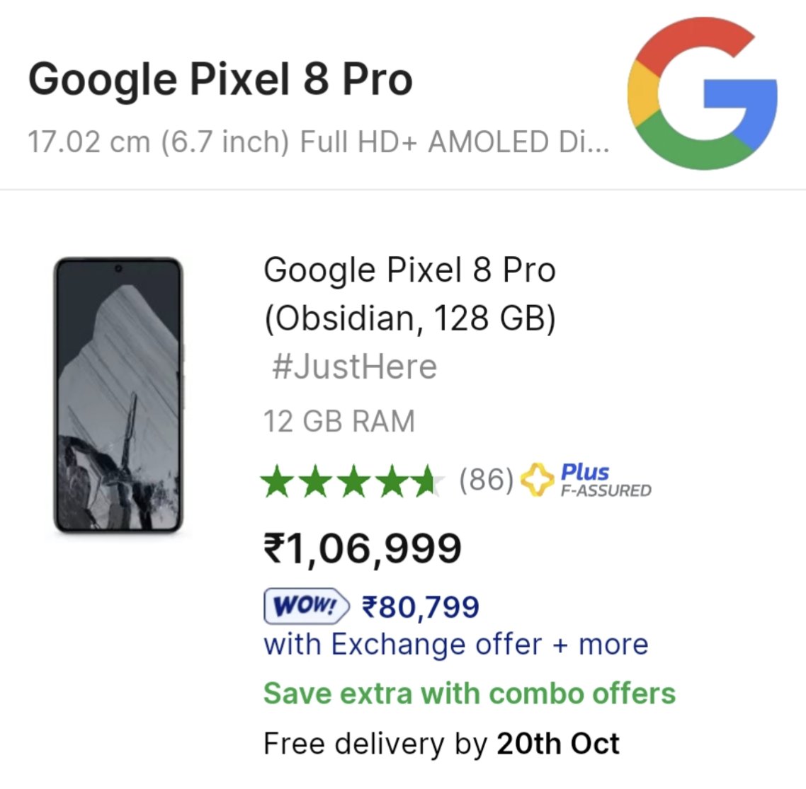 MrPerfectTech's tweet image. This is exactly why Pixel 8 Pro&apos;s price in India doesn&apos;t make any sense whatsoever. The new AI features are pretty cool but trust me it&apos;s not worth the extra money.