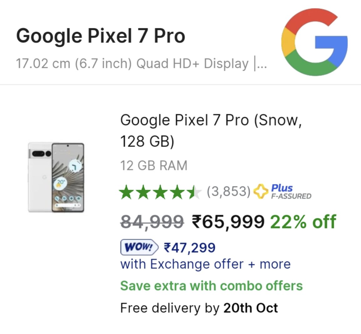 MrPerfectTech's tweet image. This is exactly why Pixel 8 Pro&apos;s price in India doesn&apos;t make any sense whatsoever. The new AI features are pretty cool but trust me it&apos;s not worth the extra money.