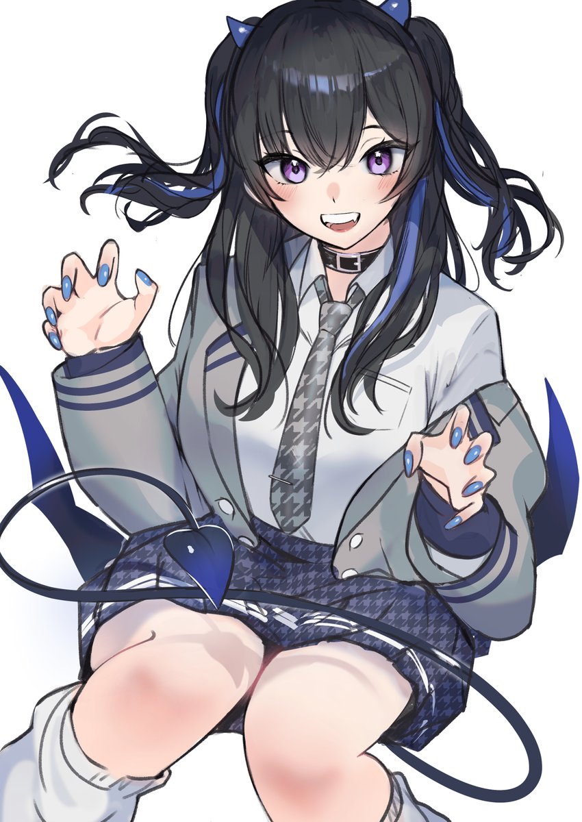 ツノ生えた👿🟦 #一ノ瀬の絵 #一ノ瀬うるは新衣装