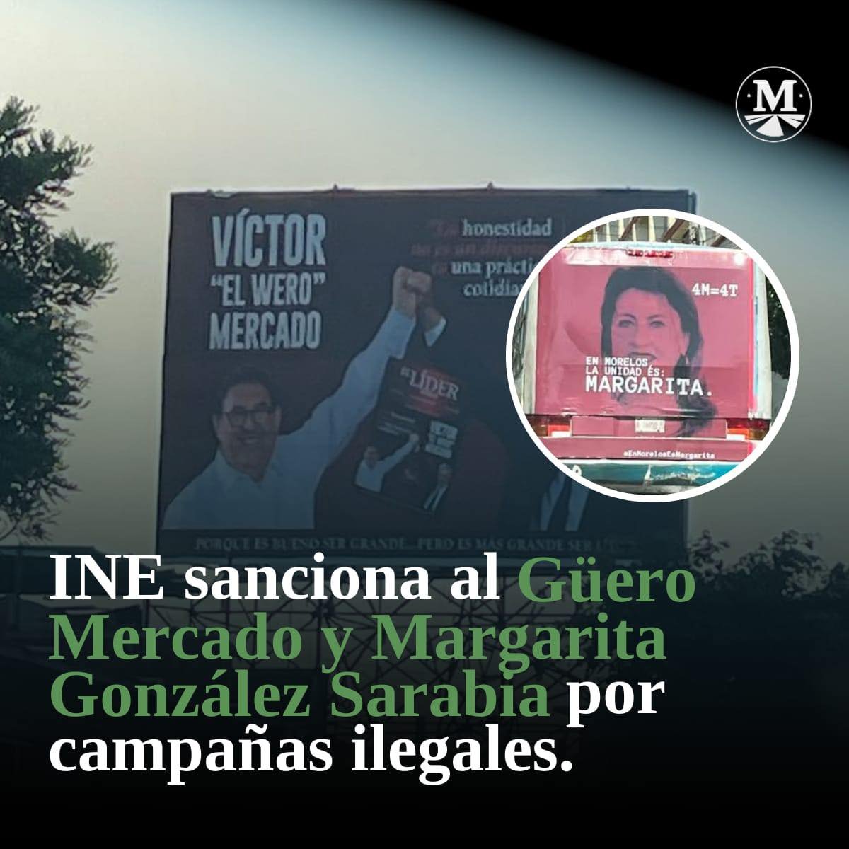 Hace ya más de un mes que el INE demandó a Víctor Mercado y a Margarita González Saravia retirar la publicidad ilegal que han colocado para hacer proselitismo. 📷📷
lc.cx/anfn0-

¿Ustedes también han visto el estado lleno de sus bardas y espectaculares?