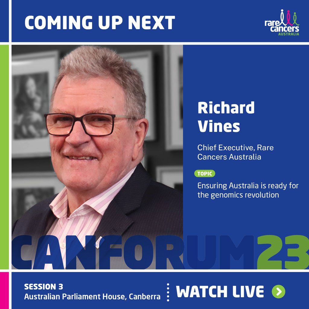 RareCancers's tweet photo. How can we ensure Australia is ready for the #genomics revolution in #cancer? Join the live stream of #CanForum23 to hear from RCA Chief Executive, Richard Vines, now ๐บ๏ธ https://t.co/j93hEJmDrl #changingcancercare #rarecancer https://t.co/KdCGeODns6