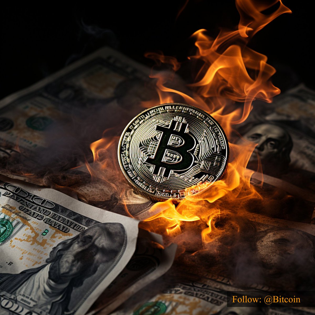 Bitcoin's tweet photo. As paper money dwindles, #Bitcoin stands tall. It’s not just a hedge, it’s a hope. https://t.co/kJvj2MOkYJ
