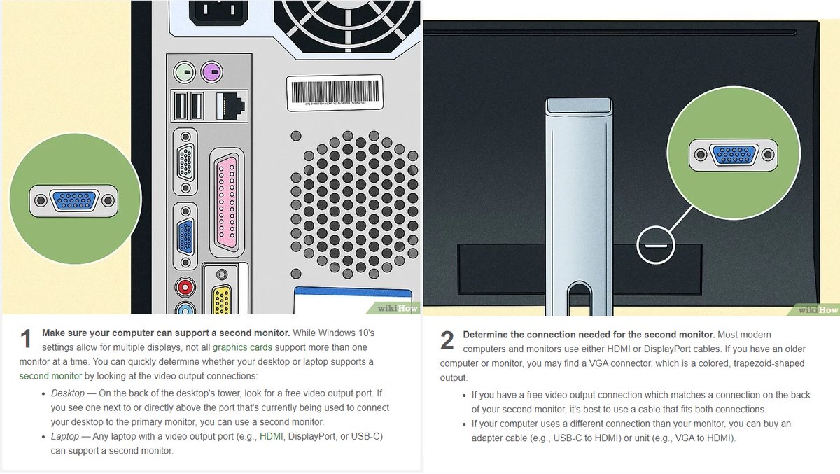 CAStenman's tweet image. How to Set Up a Second Monitor with Windows 10: Quick Guide  bit.ly/2qK4XAO   @wikiHow #Windows10 #DoubleMonitor #HowTo