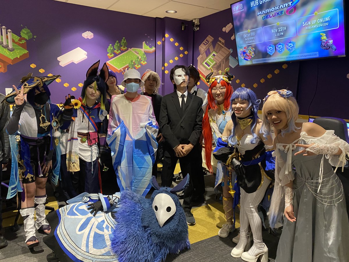 We loved the energy you all brought in for the #GenshinImpactMasqueradeParty last weekend! 

Cosplay. Vendors. Raffles.

A HUGE thank you from UW Esports, Weeb Nation UW, and USGI Union to our 200+ attendees for an unforgettable night🫶🏻

#UWEsports🐺 // #usgiu // #BeBoundless💜💛