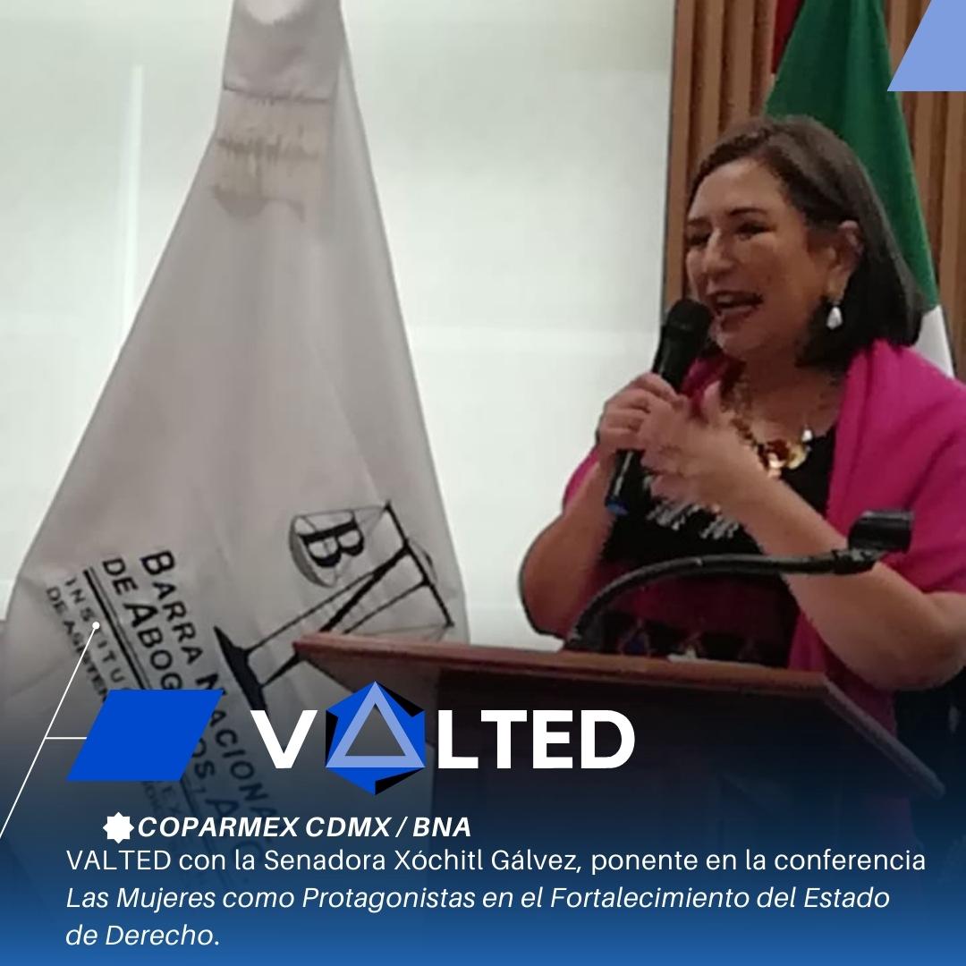 ValtedC's tweet photo. VALTED con la Senadora Xóchitl Gálvez, ponente en la conferencia Las Mujeres como Protagonistas en el Fortalecimiento del Estado de Derecho. https://t.co/EuSdtPdbYy