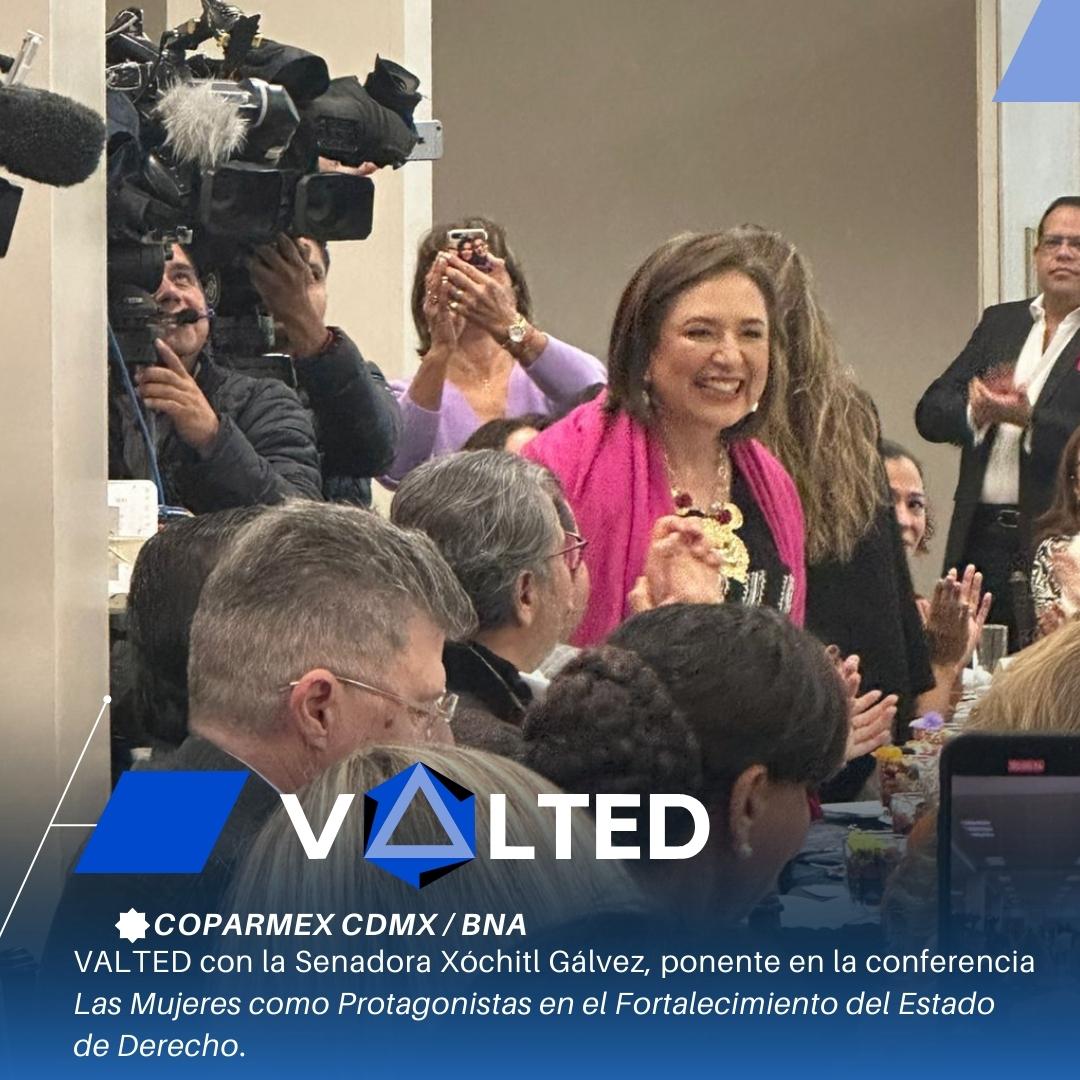 ValtedC's tweet photo. VALTED con la Senadora Xóchitl Gálvez, ponente en la conferencia Las Mujeres como Protagonistas en el Fortalecimiento del Estado de Derecho. https://t.co/PcFcSBXiEg