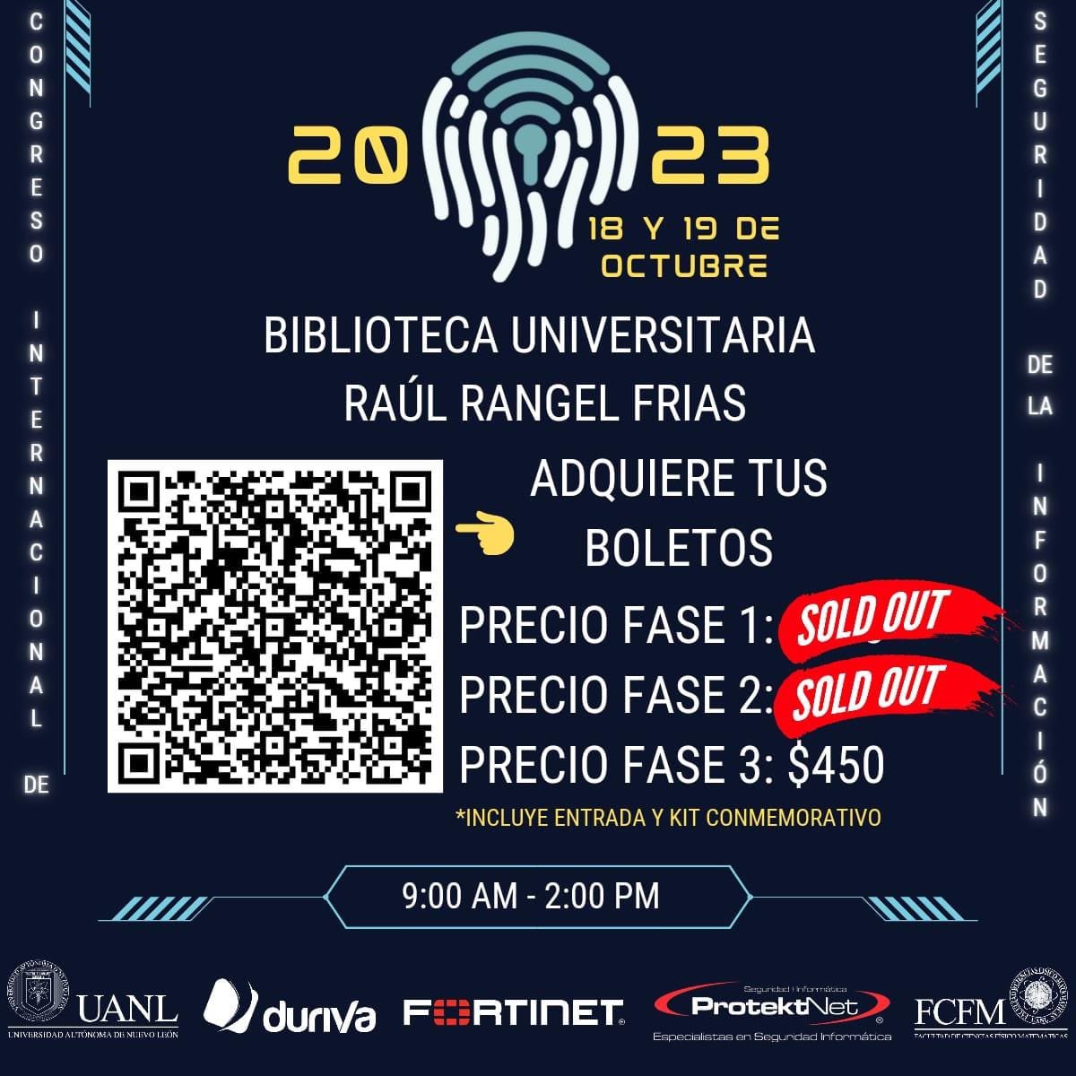 Actualiza tus conocimientos y mantente al día en tus competencias profesionales asistiendo al Congreso Internacional de Seguridad de la Información 2023 🤖🔐 de la <a href="/FCFMUANL/">FCFMUANL</a>