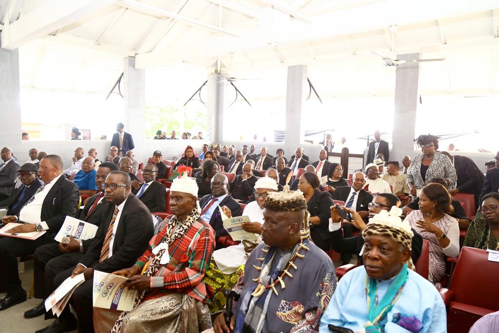 Gov. Otu swear-in Customary Court Presidents &amp; Members

The Gov. HE. Sen. Prince Bassey Otu represented at the event by his deputy, Rt. Hon. Peter Odey,
swear-in Customary Courts Presidents &amp; Members today at the CRS Customary Court of Appeal on the 16th of October, 2023.