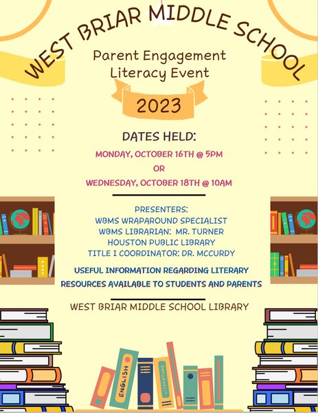 boutte_kendra's tweet photo. WBMS parents please don’t forget about out Literacy event taking place on Wednesday at 10am in our school library!  Let’s stand together to provide our students access to so many exceptional resources available to them!! #WBMS #literacy #parentengagement https://t.co/atxHzw0QmW