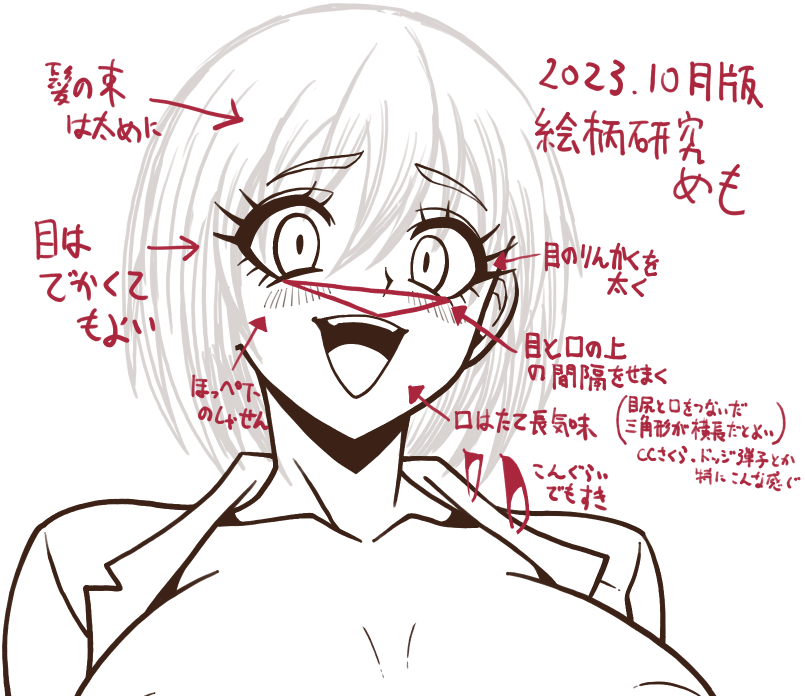 ここ最近ずっとやってた絵柄の研究がようやくまとまってきた気がするので、落書きついでに書き残しときます✍✍
